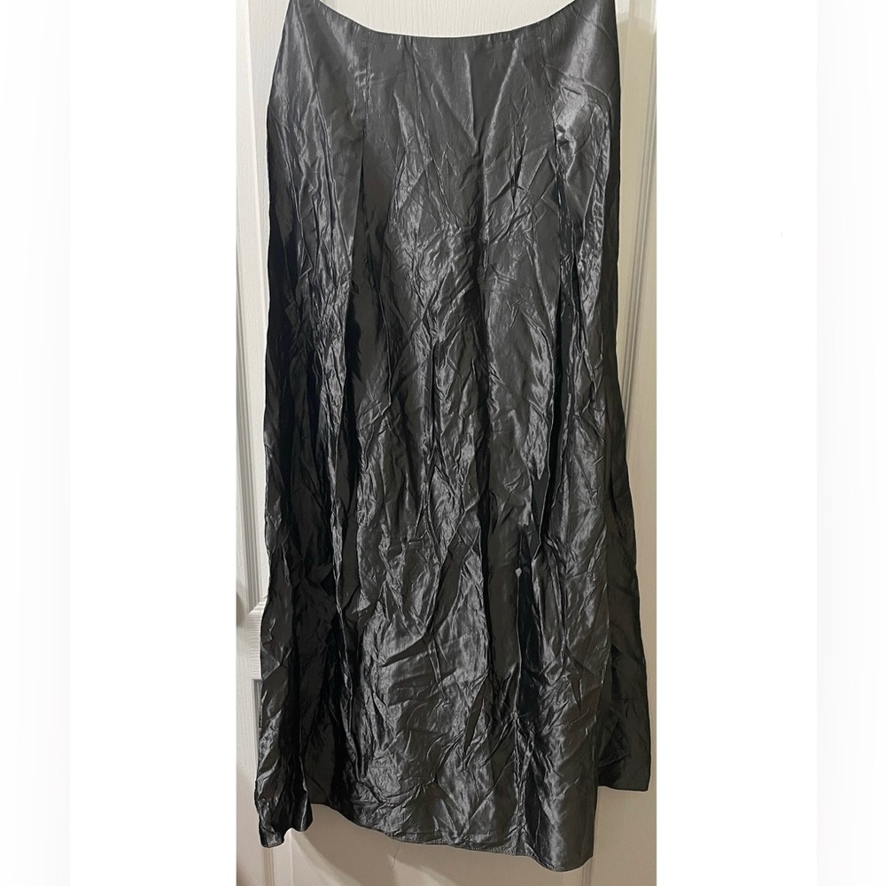 Jessica McClintock Gunne Sax 90's Taffeta Silver Skirt Size 9